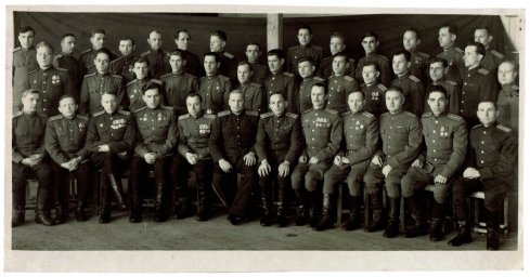 General Konstantin Antonovich Matskevich surrounded by officers and course participants