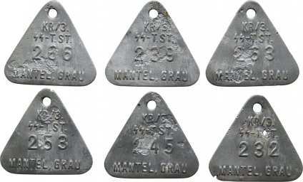 Wardrobe SS tag "Mantel, grau" for 3rd Totenkopfstandarte Thüringen, KR-Kraftfahrer