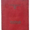 Soldbuch with red cover issued for Sanitaets-Feldwebel winner of Iron Cross 1st class