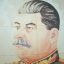 Stalin portrait with Food Coupons valid for the area Langreo-Asturas, Spain. 1