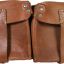 WW2 German semi-automatic rifle G-43 brown leather mag pouch ros 44 0