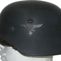 M 40 ET 66 Luftwaffe single decal steel helmet in worn condition