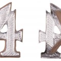 "4" Silver Numeric Cypher for shoulder straps