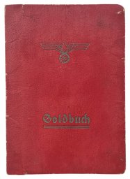 Soldbuch with red cover issued for Sanitaets-Feldwebel winner of Iron Cross 1st class