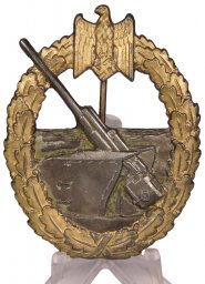 Coastal Artillery War Badge. Made of zinc. Unmarked C.E.JUNCKER