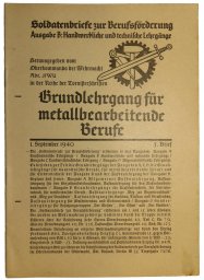 Soldiers' letters for job learning - Basic knowledge for metalwork occupations