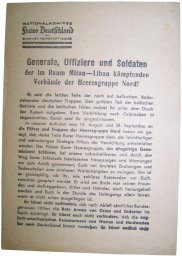 Soviet Leaflet for German troops National Komitee freies Deutschland. 1944 Mittau, Latvia