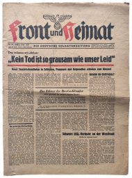 The Front und Heimat - soldier's newspaper of March 1945 - No death is as cruel as our suffering