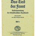 Front song-collection of songs of the Great German radio broadcasting. 3rd edition
